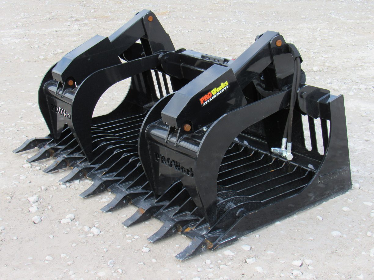 72″ Severe Duty Rock Bucket Grapple with Teeth Fits Euro Global Quicke