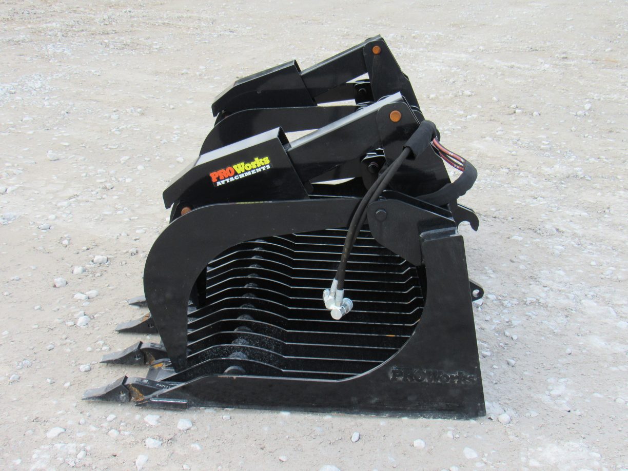 72″ Severe Duty Rock Bucket Grapple with Teeth Fits Euro Global Quicke