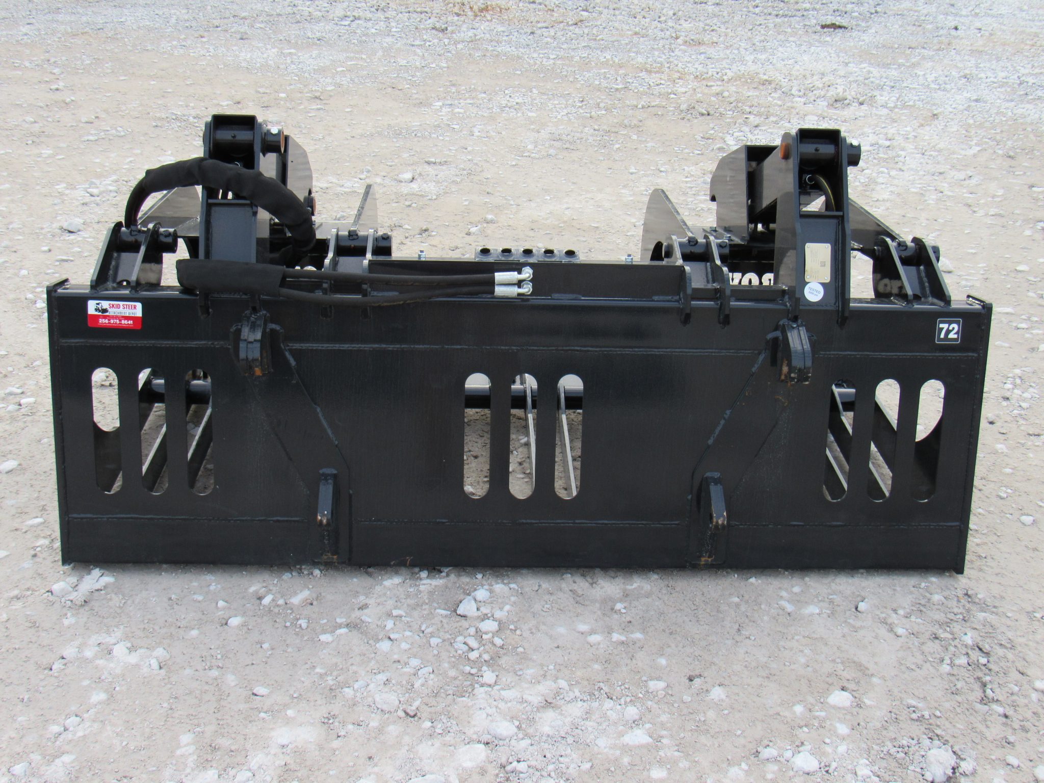 72″ Severe Duty Rock Bucket Grapple with Teeth Fits Euro Global Quicke