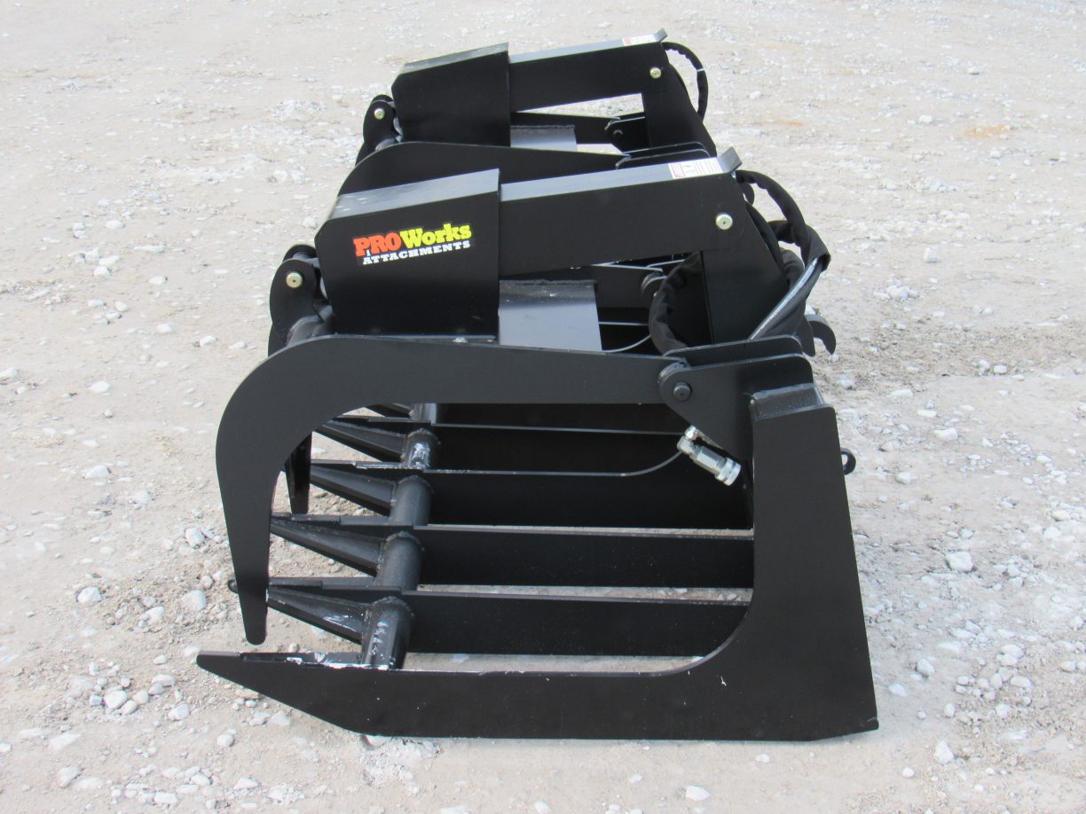 72″ Heavy Duty Dual Cylinder Root Bucket Grapple Attachment Fits Euro