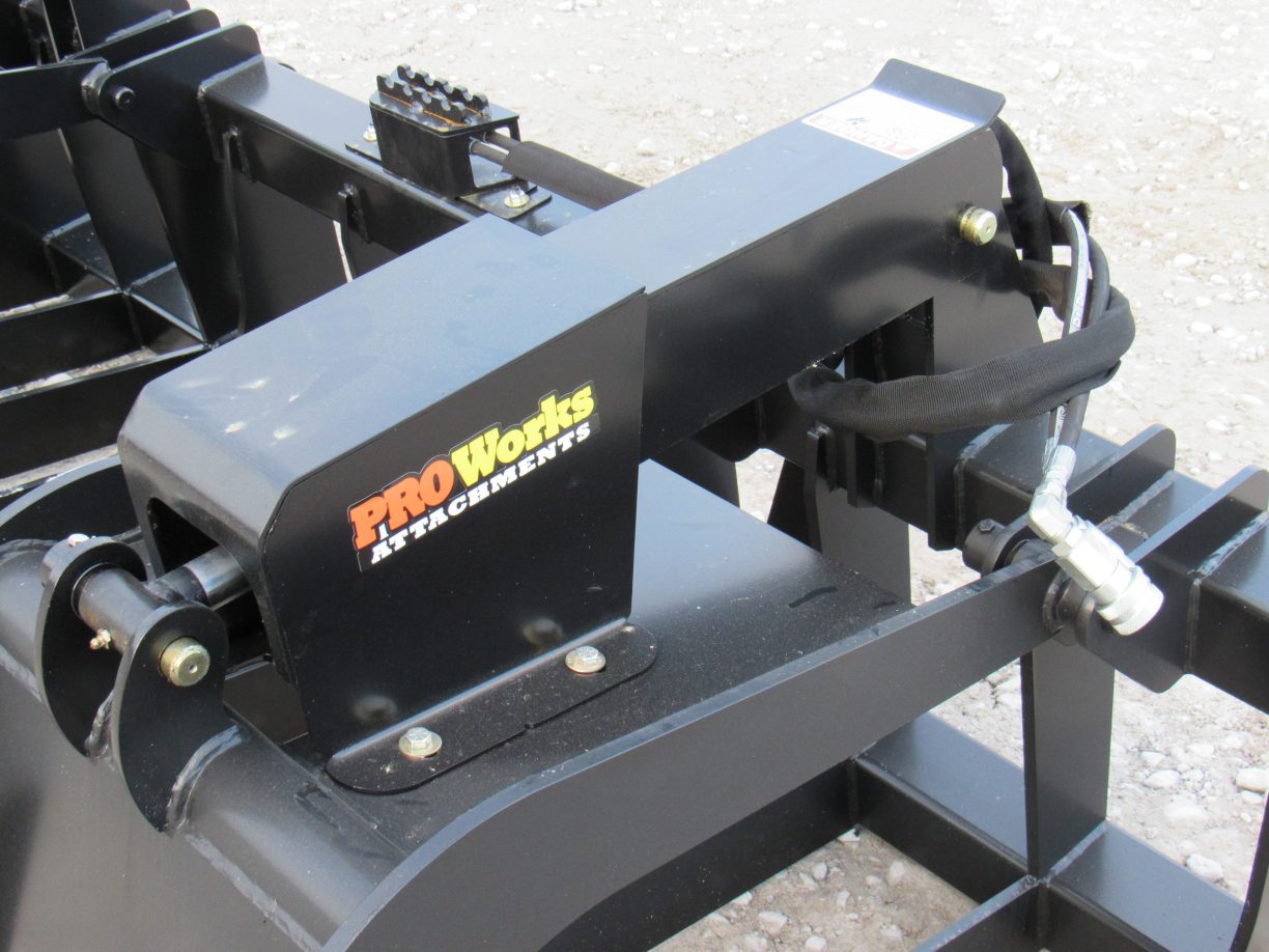 72″ Heavy Duty Dual Cylinder Root Bucket Grapple Attachment Fits Euro