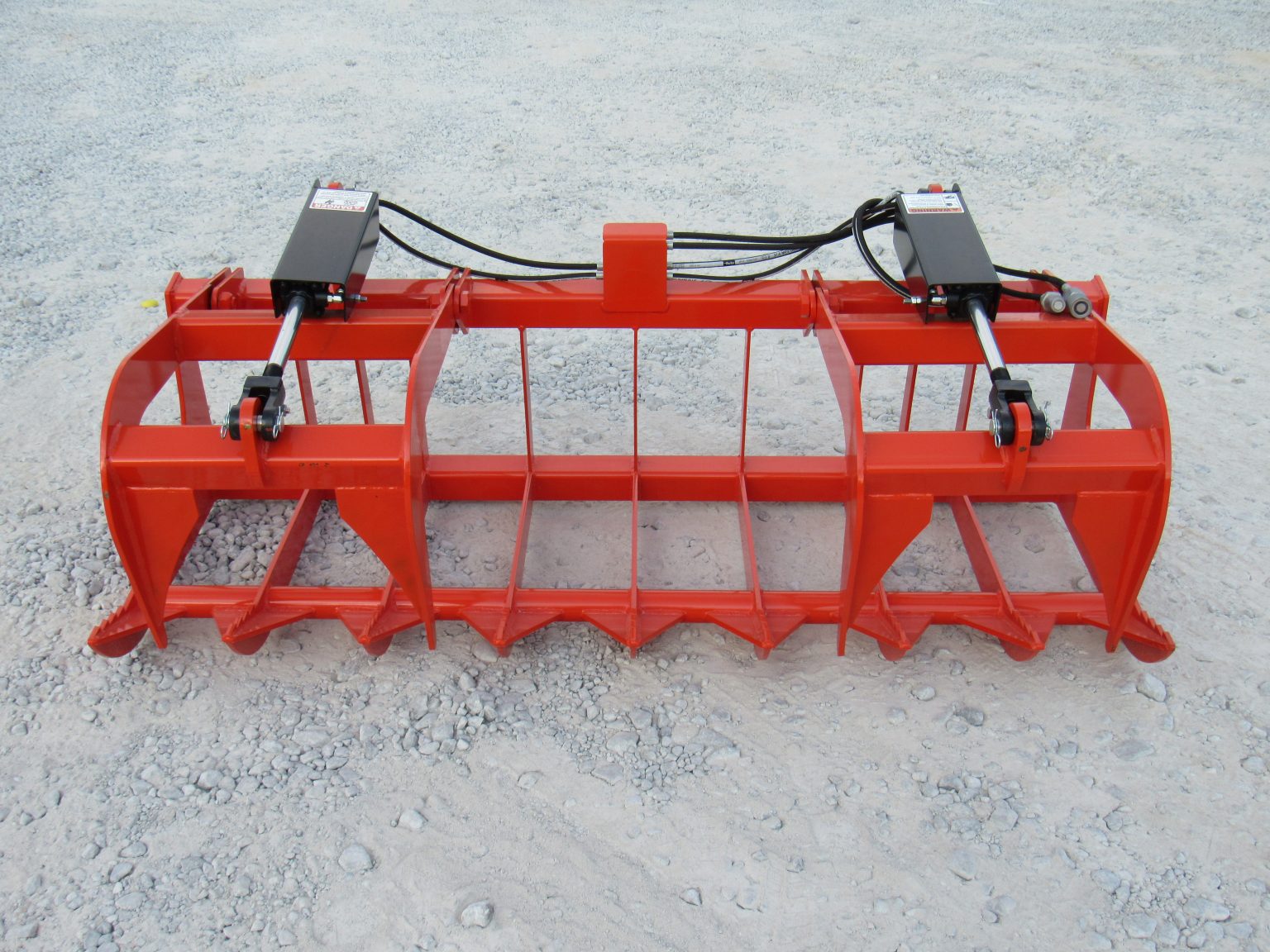 72″ Dual Cylinder Root Bucket Grapple Attachment Fits Skid Steer Quick