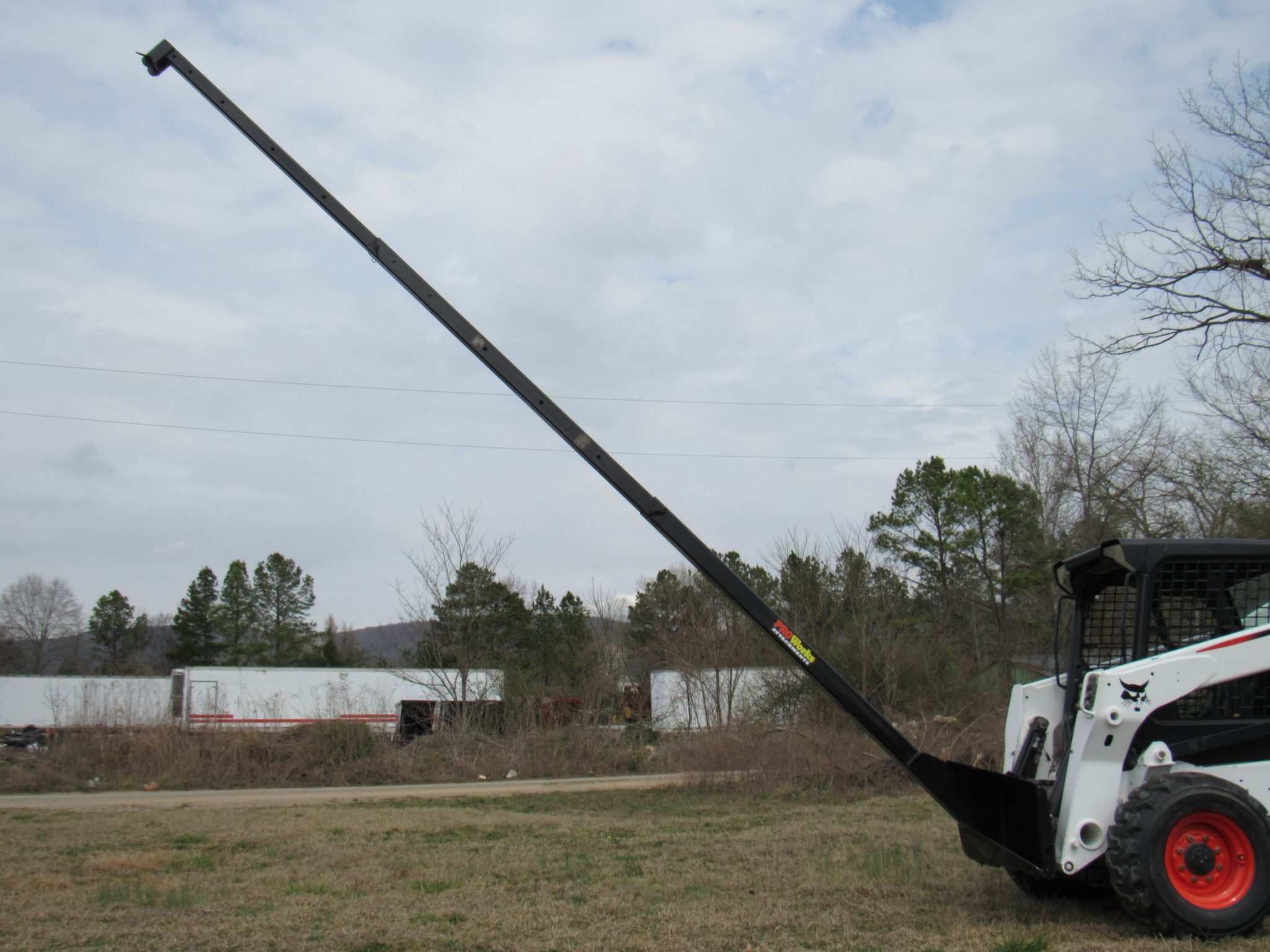 21′ Manual Telescopic Boom Pole Fits Skid Steer Quick Attach Skid