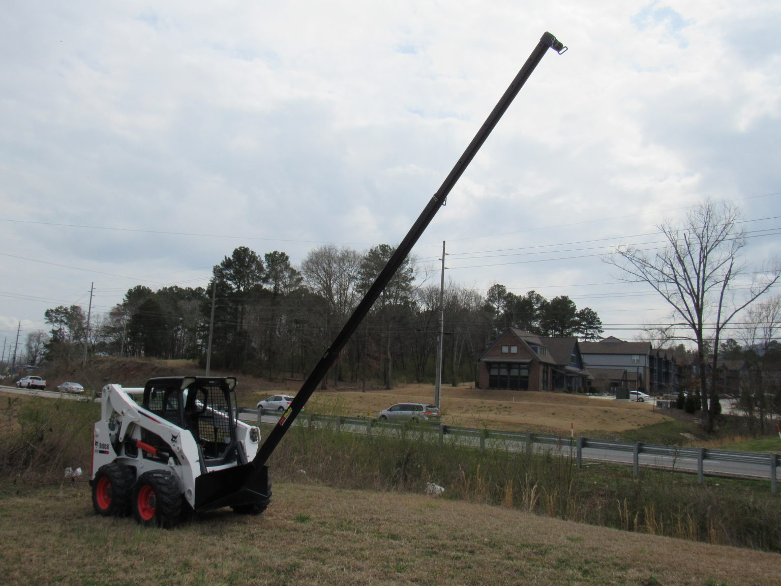 21′ Manual Telescopic Boom Pole Fits Skid Steer Quick Attach Skid