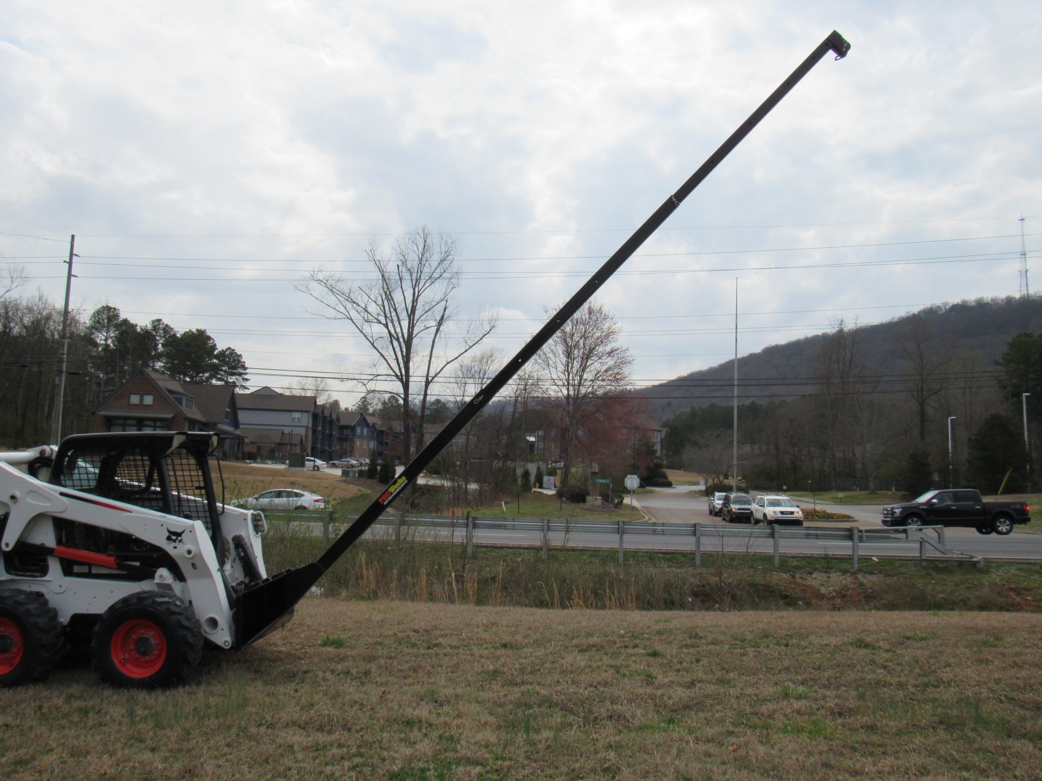 21′ Manual Telescopic Boom Pole Fits Skid Steer Quick Attach Skid