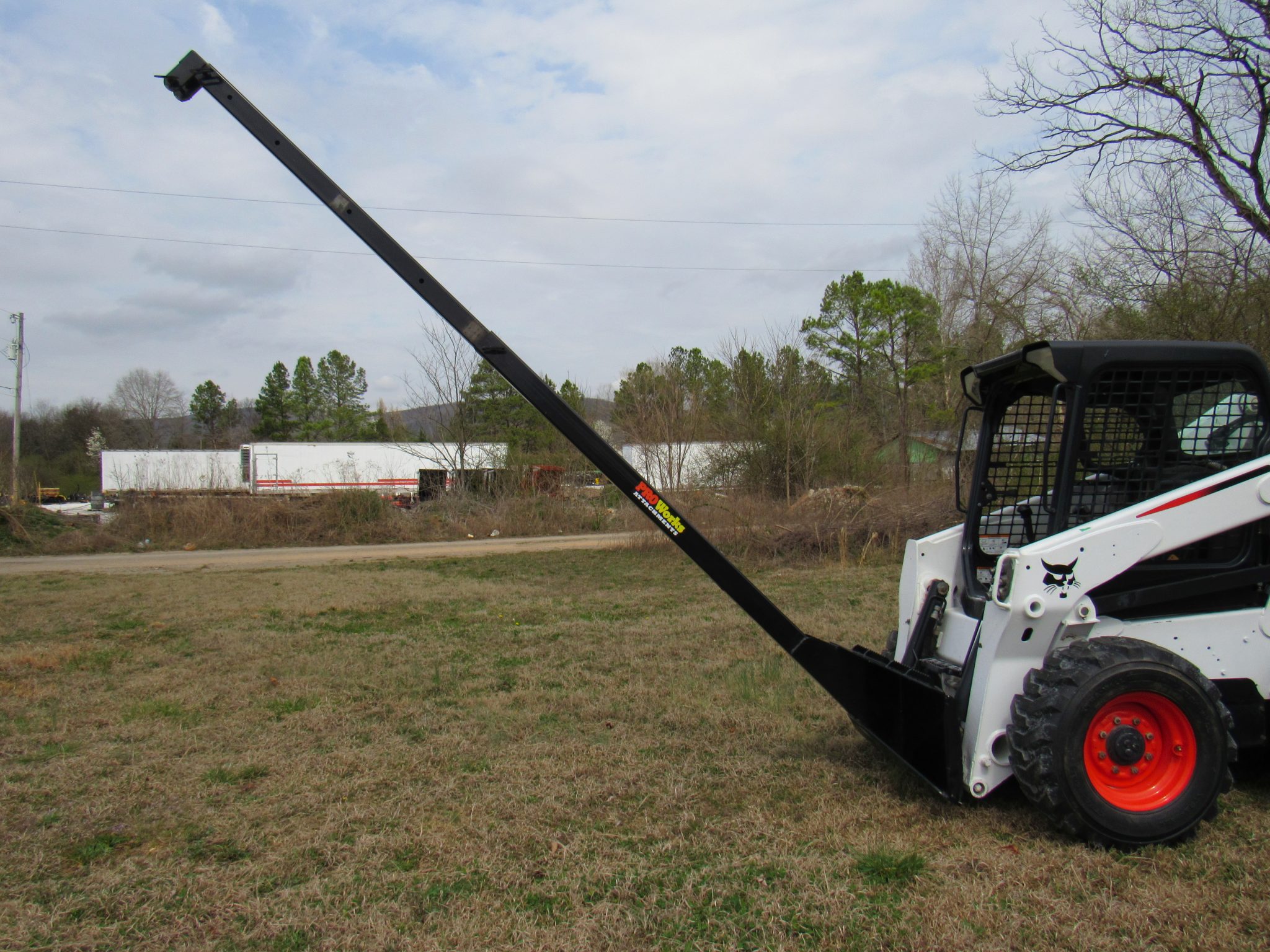 21′ Manual Telescopic Boom Pole Fits Skid Steer Quick Attach Skid