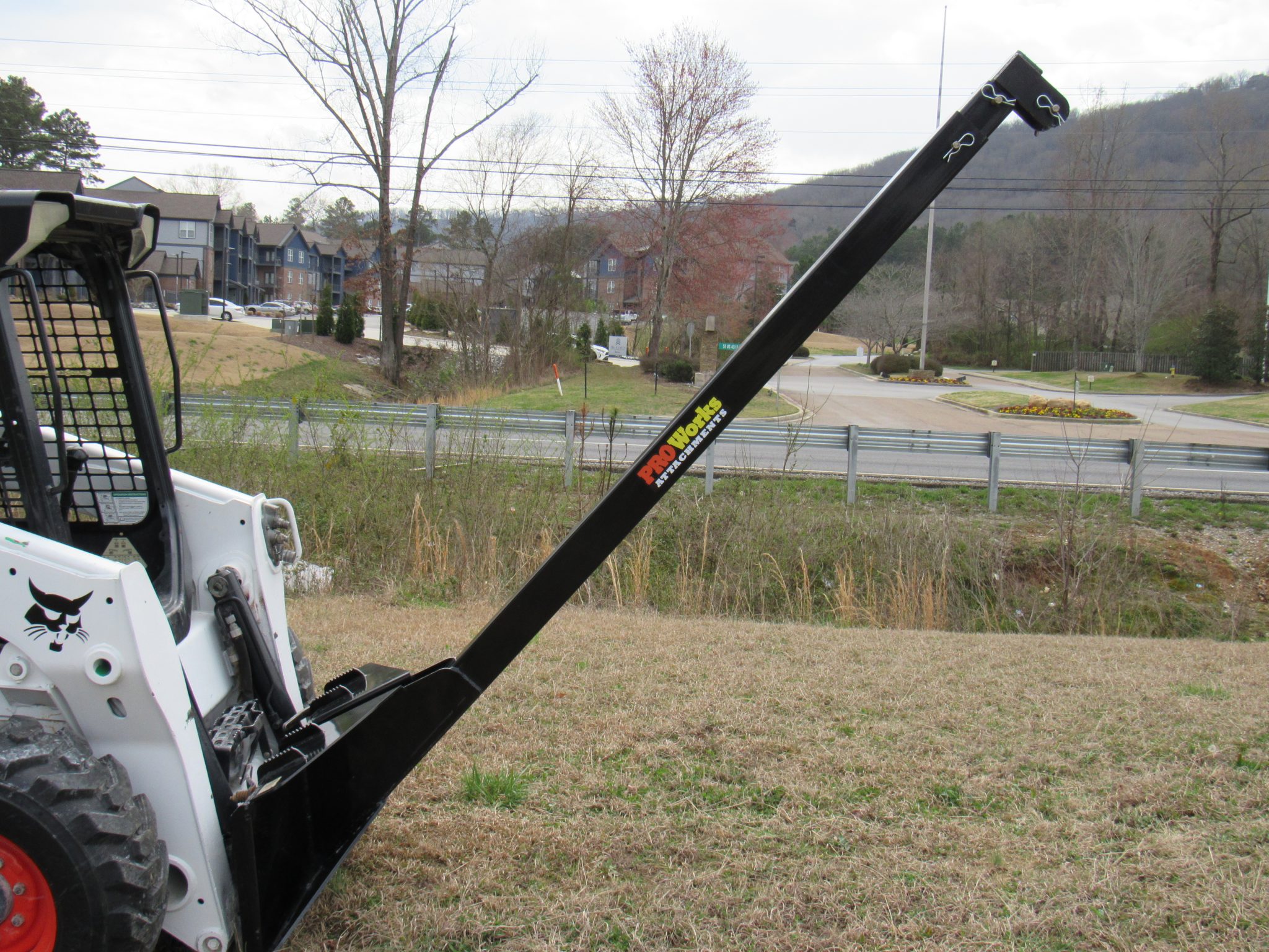 21′ Manual Telescopic Boom Pole Fits Skid Steer Quick Attach Skid