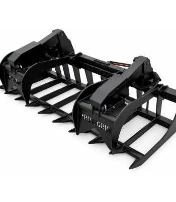 80" Heavy Duty Dual Cylinder Root Bucket Grapple Attachment Fits Skid Steer Quick Attach