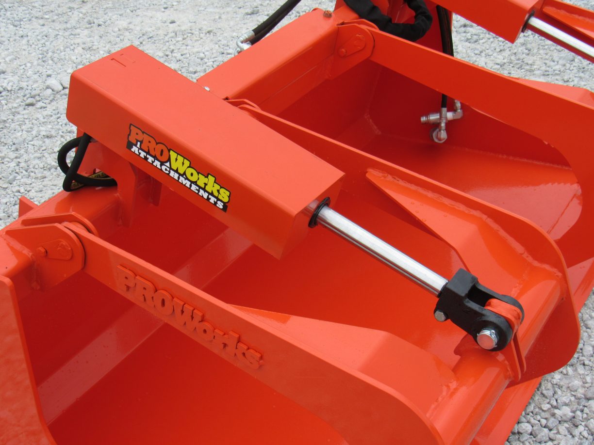 60″ Compact Tractor Dual Cylinder Solid Bottom Bucket Grapple with ...