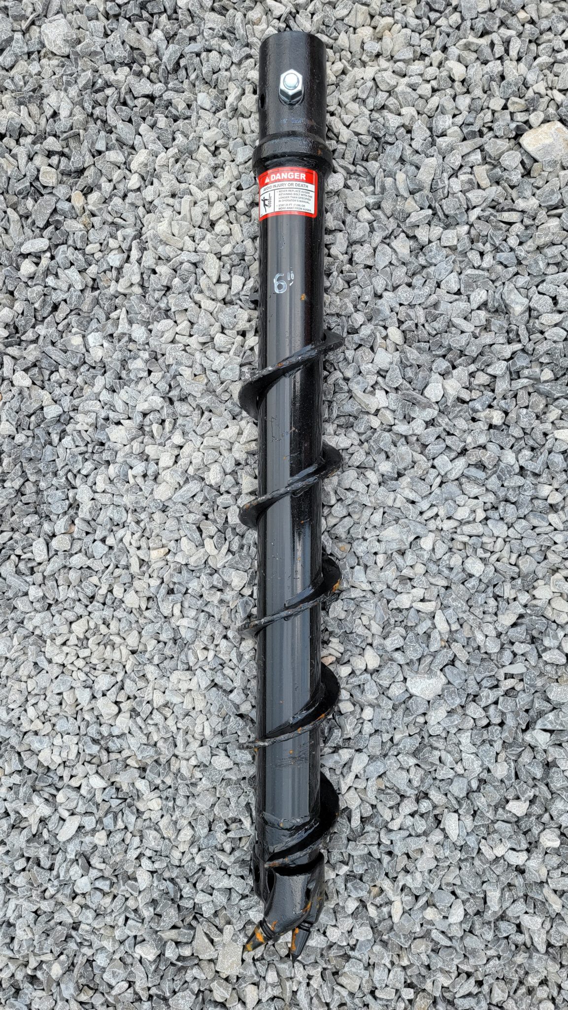 Danuser 6″ x 48″ Bullet Rock Auger Bit, 2″ Hex Collar 200155 Skid