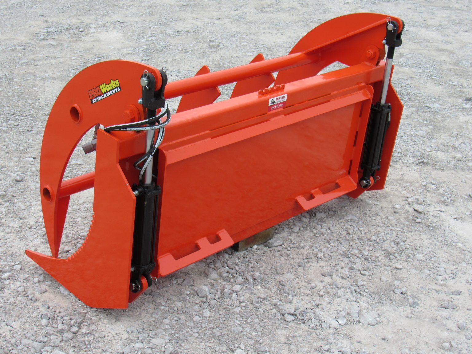 60″ Root Rake Clam Grapple Attachment Fits Skid Steer Quick Attach