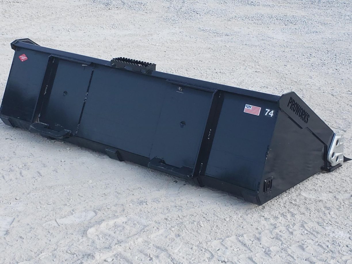 PROWORKS 74″ Severe Heavy Duty Low Profile Dirt Bucket with Side