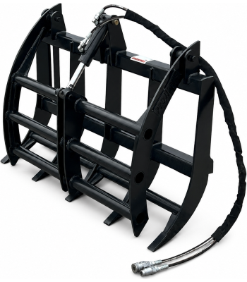 48" Compact Tractor Root Rake Clam Grapple Attachment Fits Skid Steer Quick Attach