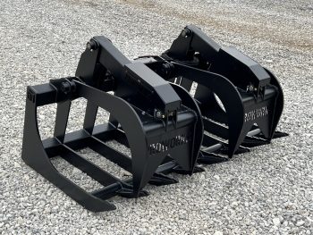 66" Heavy Duty Dual Cylinder Root Bucket Grapple Attachment Fits Skid Steer Quick Attach - Image 4