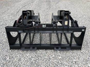 66" Heavy Duty Dual Cylinder Root Bucket Grapple Attachment Fits Skid Steer Quick Attach - Image 7