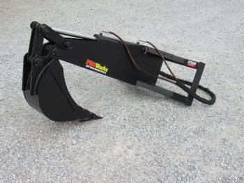 Stiff Arm Backhoe Attachment with 12" Tooth Trench Bucket Fits Skid Steer