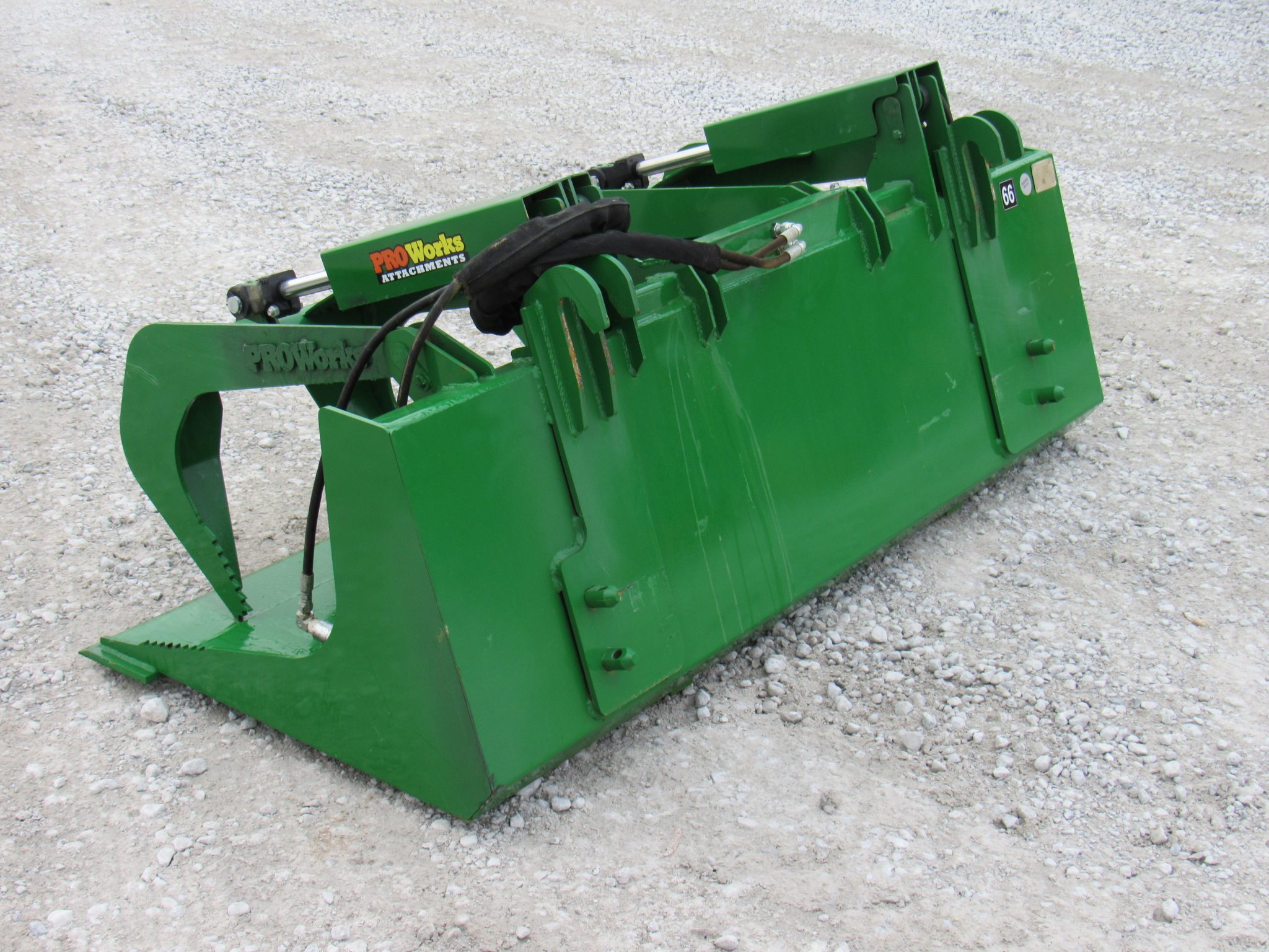 66″ Compact Tractor Dual Cylinder Solid Bottom Bucket Grapple Fits John