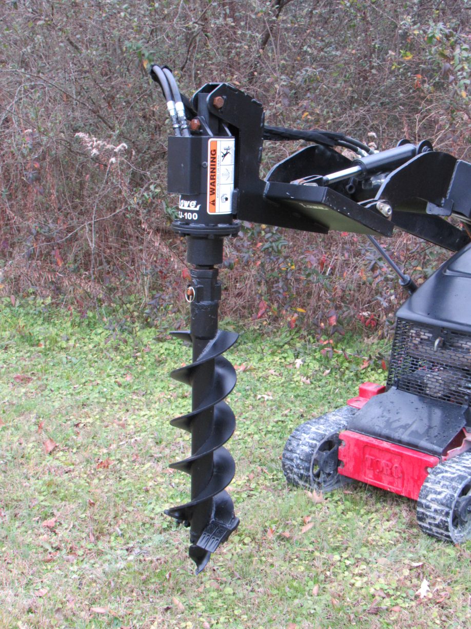 Lowe TJ100 Hex Auger Drive with 9″ Bit Fits Mini Skid Steer Skid