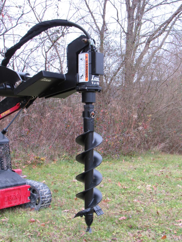 Lowe TJ100 Hex Auger Drive with 9″ Bit Fits Mini Skid Steer Skid