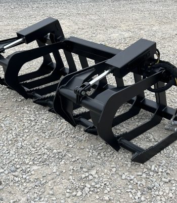 72" Dual Cylinder Root Bucket Grapple Attachment with Grease Fittings Fits Skid Steer Quick Attach