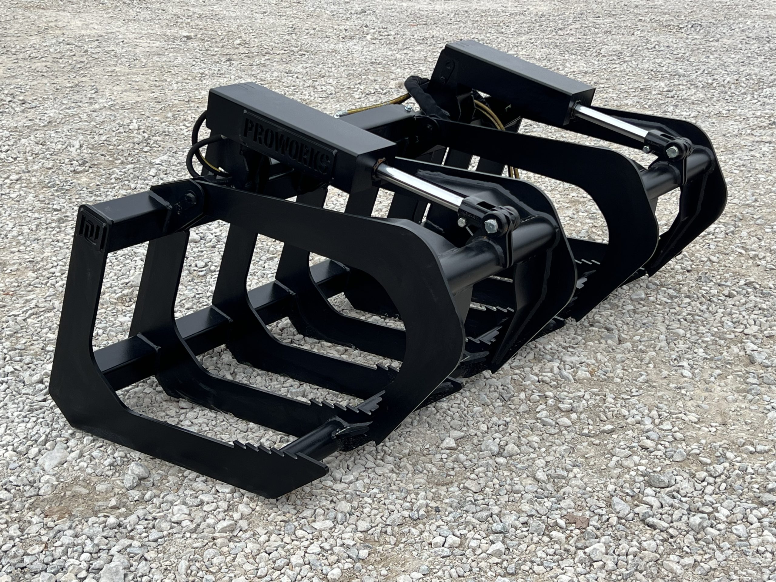 66″ Dual Cylinder Root Bucket Grapple Attachment with Grease Fittings Fits Skid Steer Quick Attach - Image 3