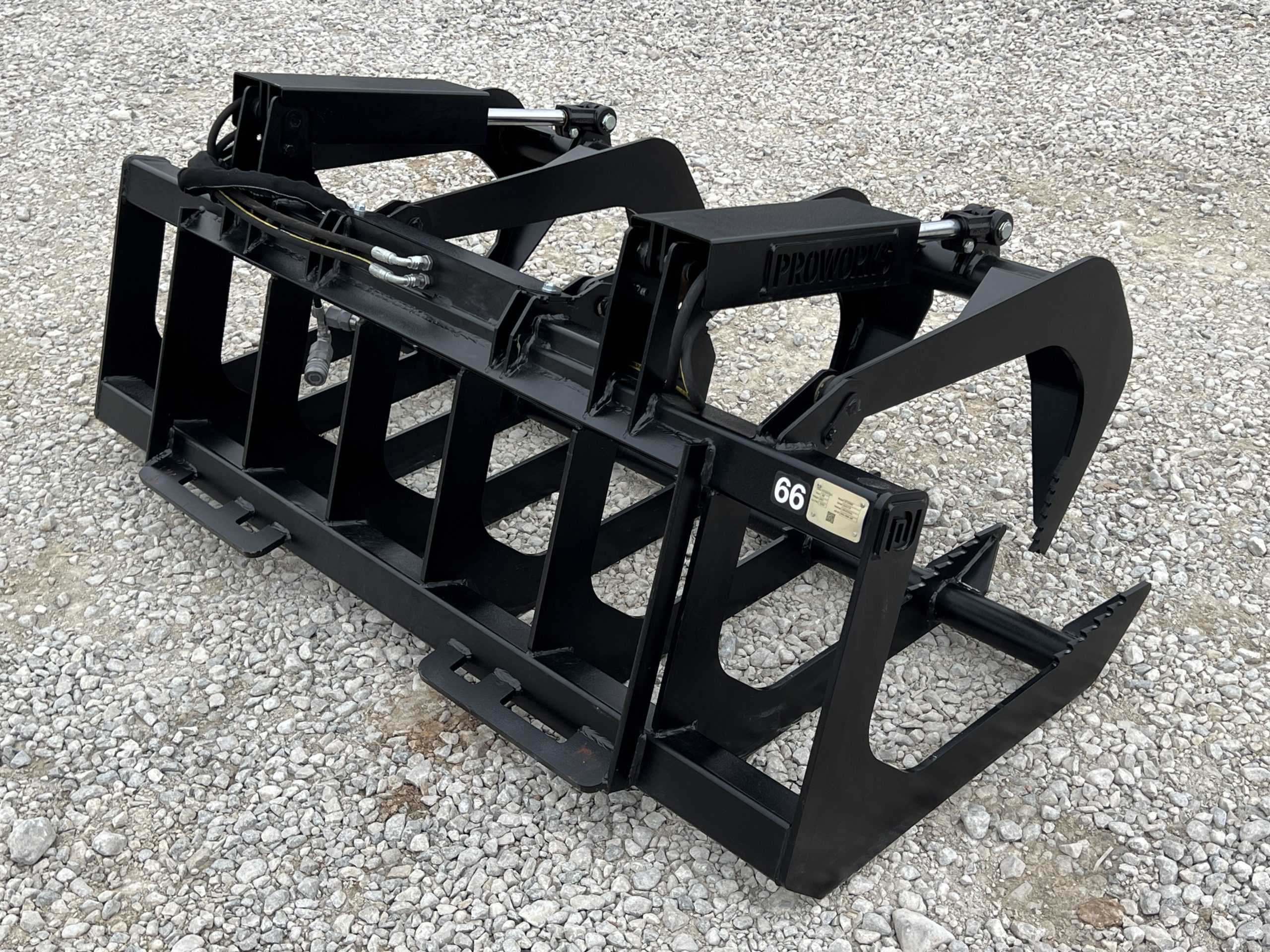 66″ Dual Cylinder Root Bucket Grapple Attachment with Grease Fittings Fits Skid Steer Quick Attach - Image 5