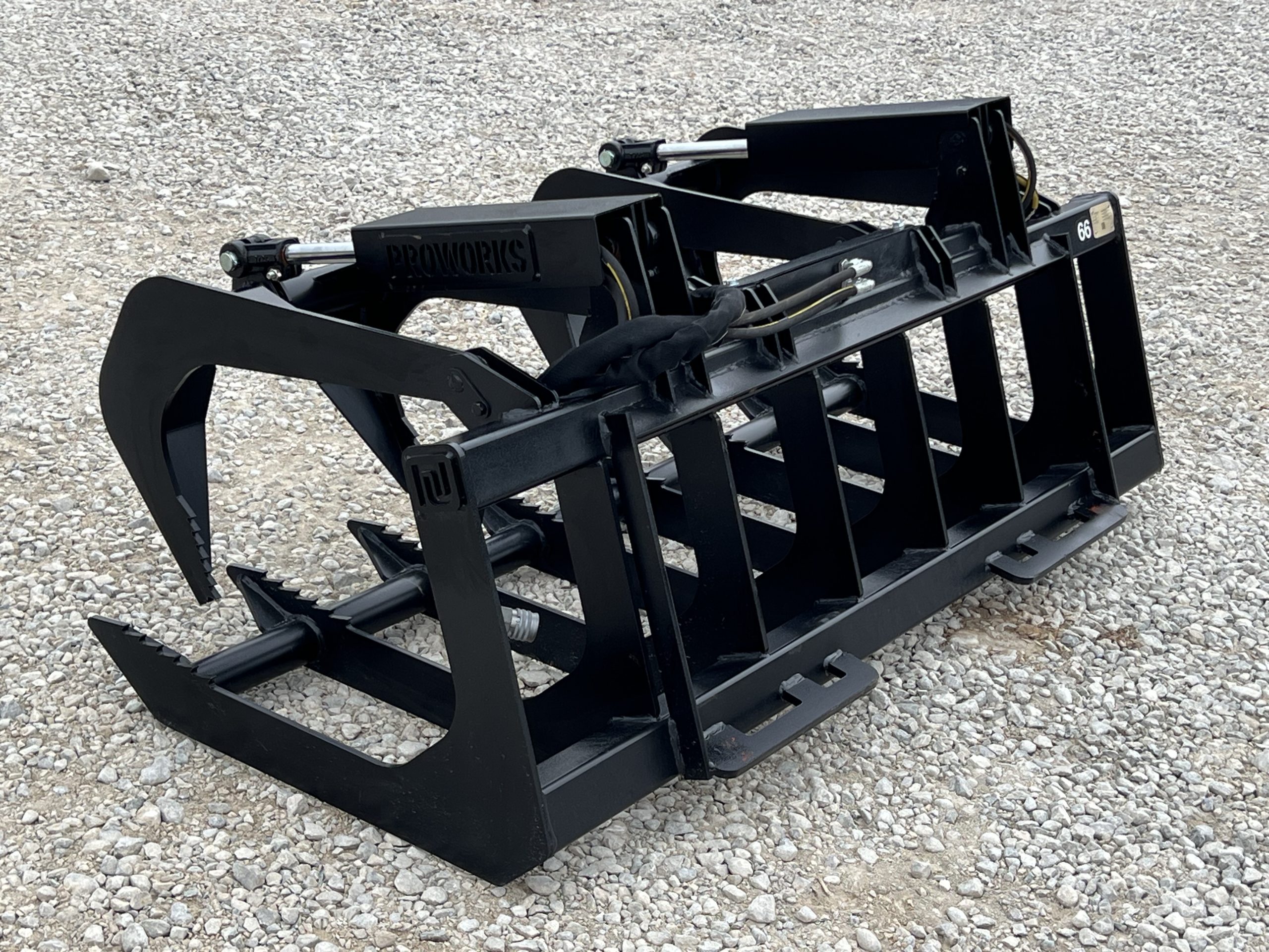 66″ Dual Cylinder Root Bucket Grapple Attachment with Grease Fittings Fits Skid Steer Quick Attach - Image 7