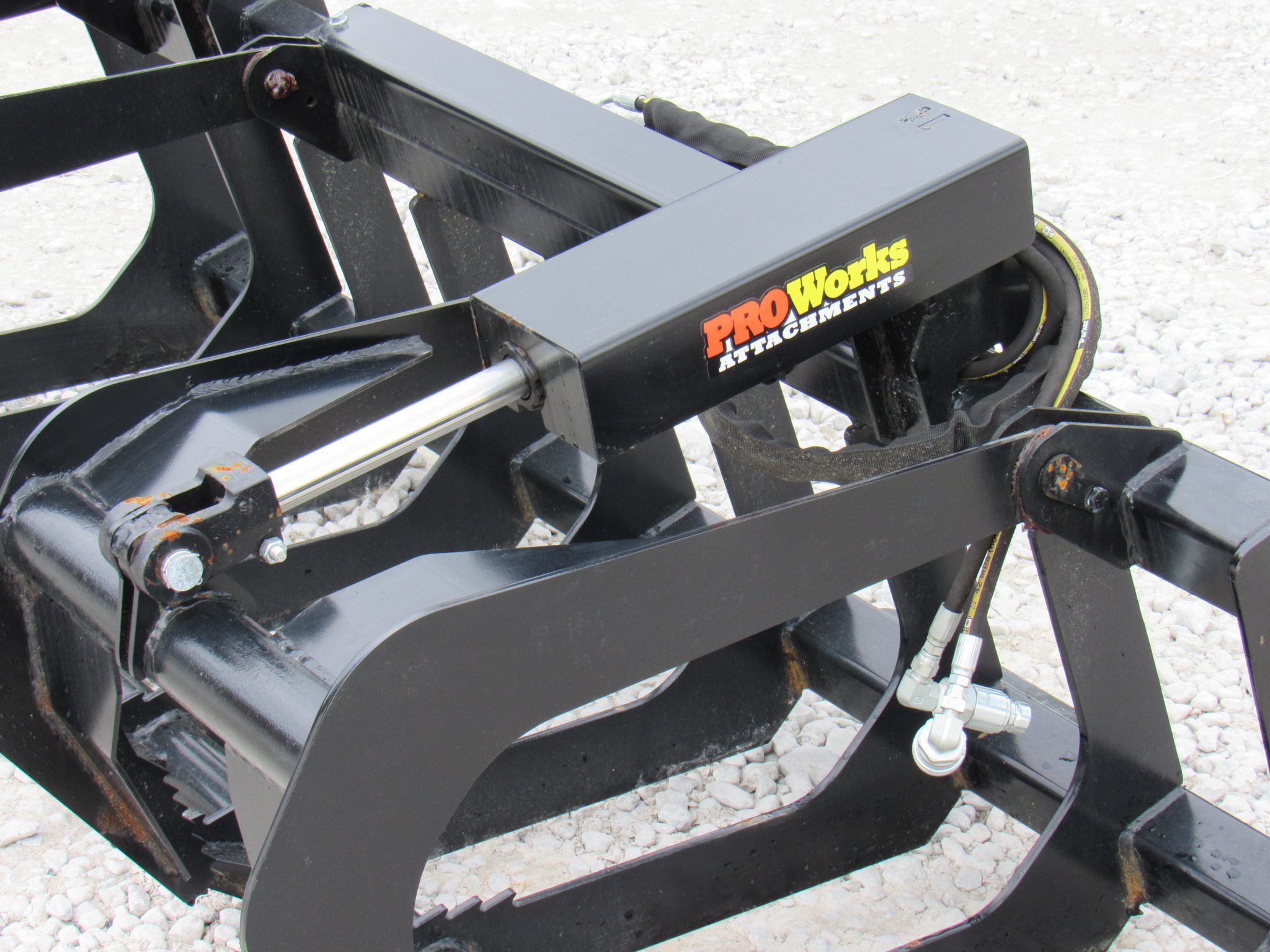 72″ Dual Cylinder Root Bucket Grapple Attachment with Grease Fittings