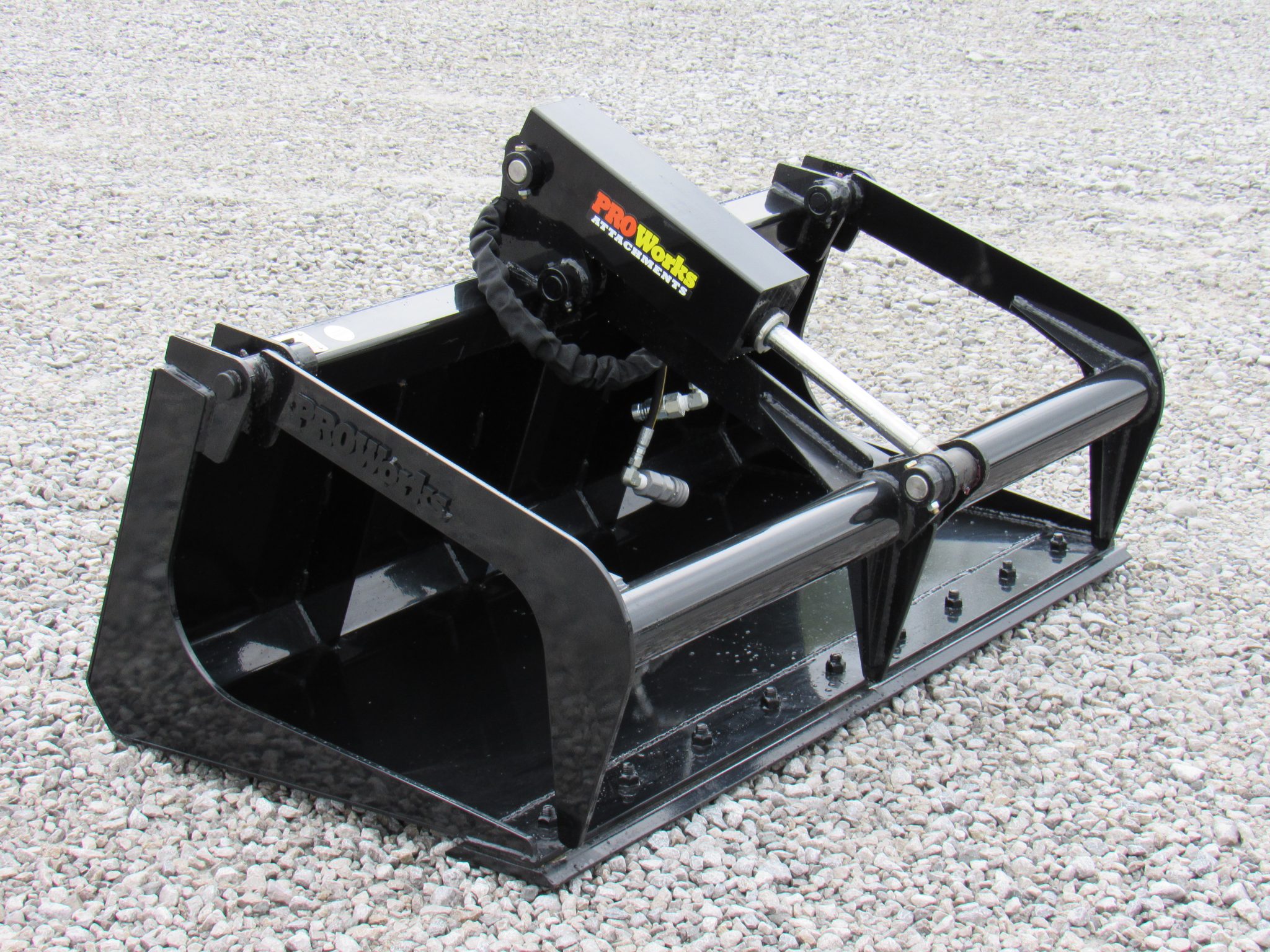 54″ Compact Tractor Single Cylinder Solid Bottom Bucket Grapple with