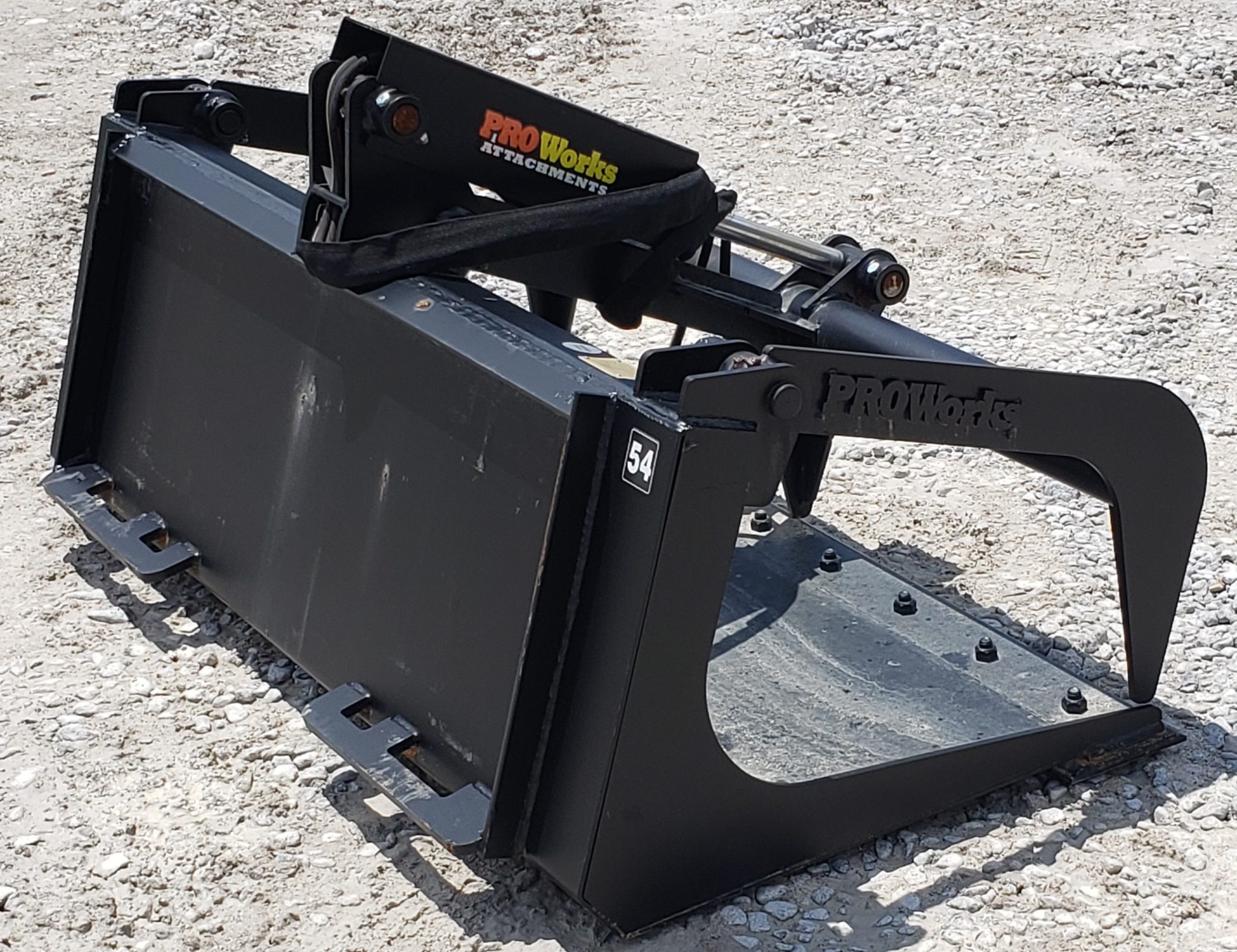 54″ Compact Tractor Single Cylinder Solid Bottom Bucket Grapple with