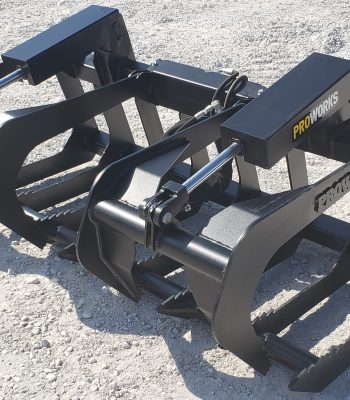 60″ Dual Cylinder Root Bucket Grapple Attachment with Grease Fittings Fits Skid Steer Quick Attach