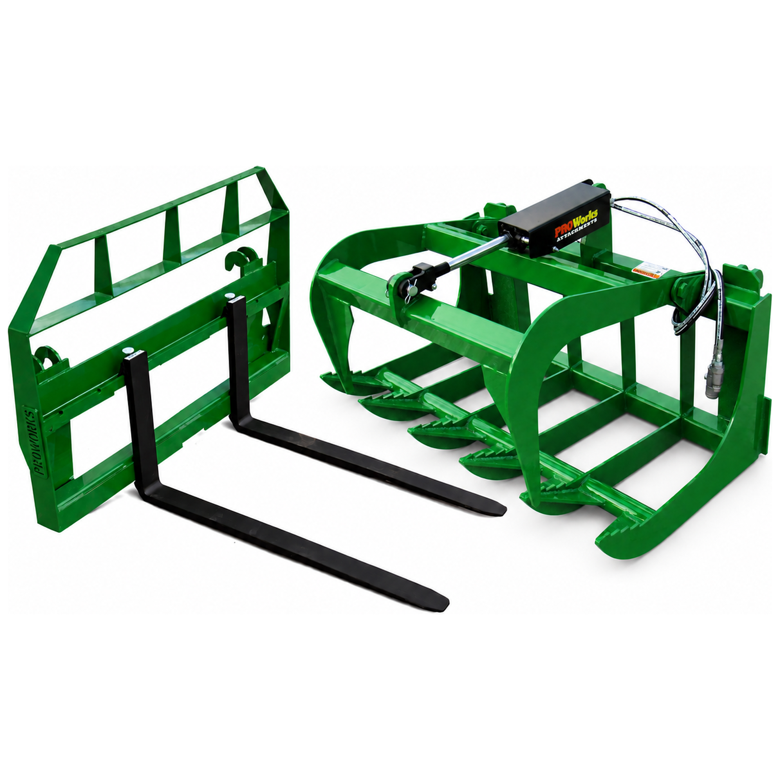 48" Root Grapple and 42" Pallet Forks Fits John Deere Compact Tractor Loader