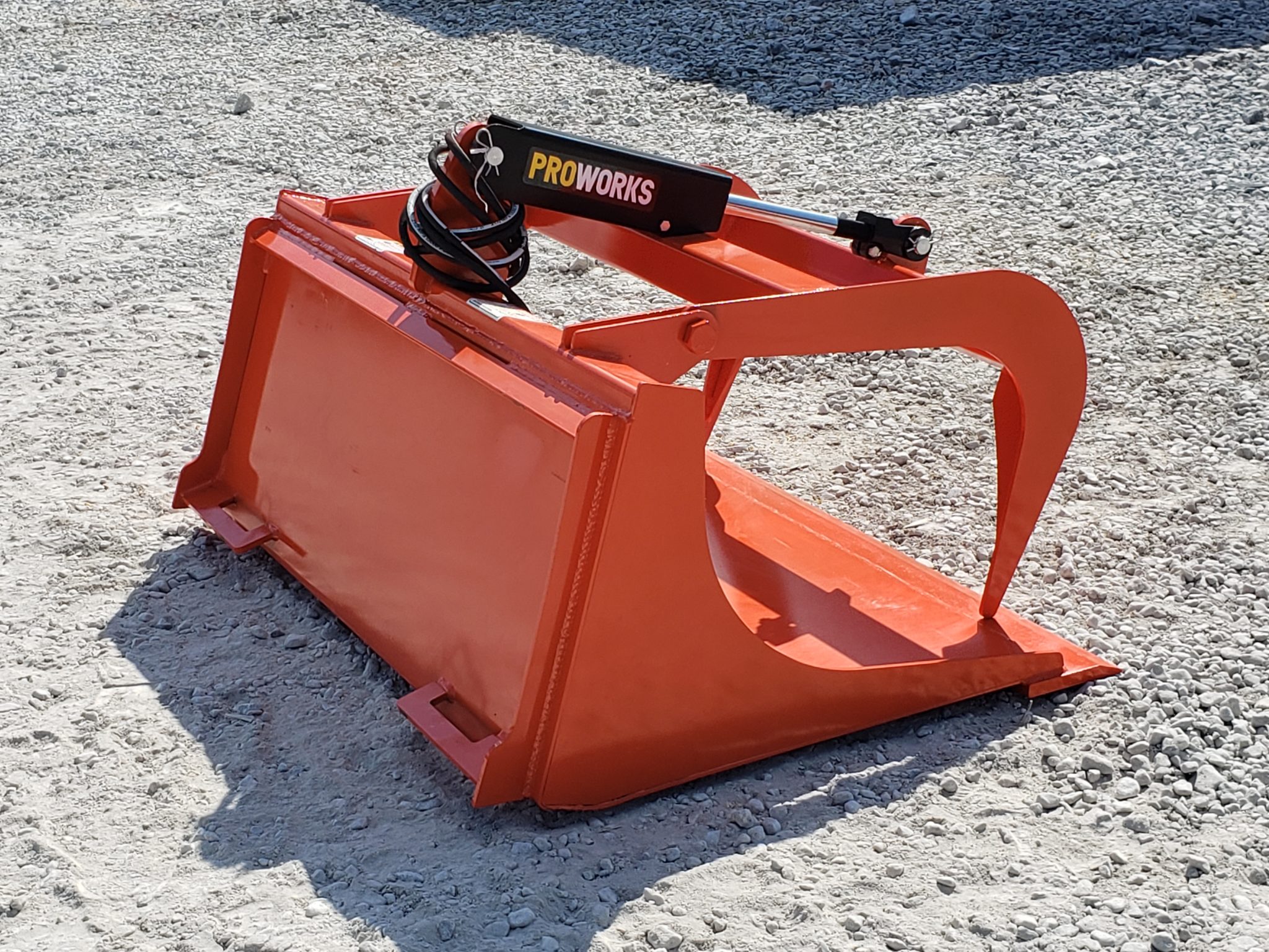 48″ Compact Tractor Single Cylinder Solid Bottom Bucket Grapple Fits