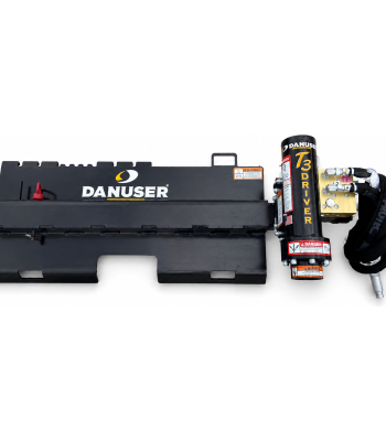 Danuser Offset T3 Tee Post Driver 3" Diameter Fits Skid Steer Quick Attach