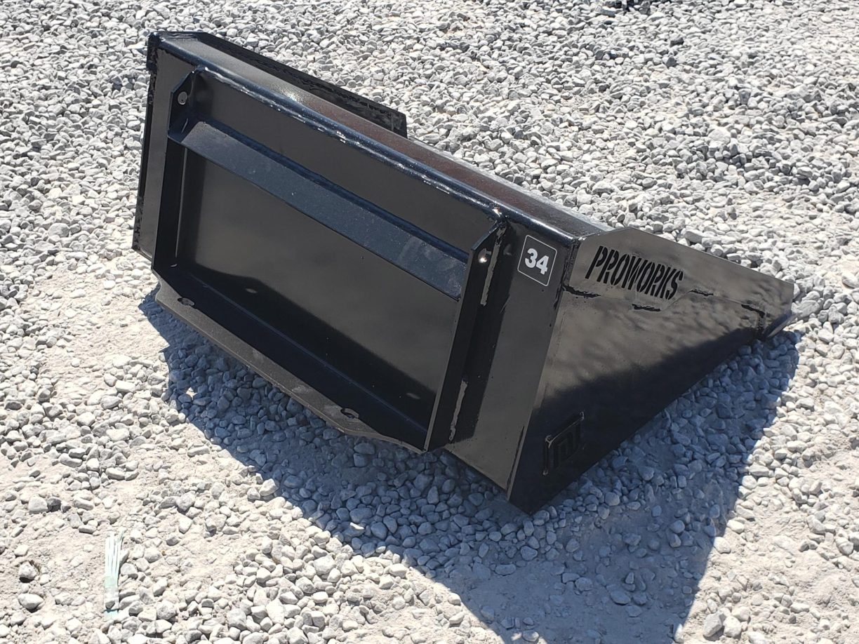 PROWORKS 34 Low Profile Smooth Bucket Attachment Fits Mini Skid Steer 