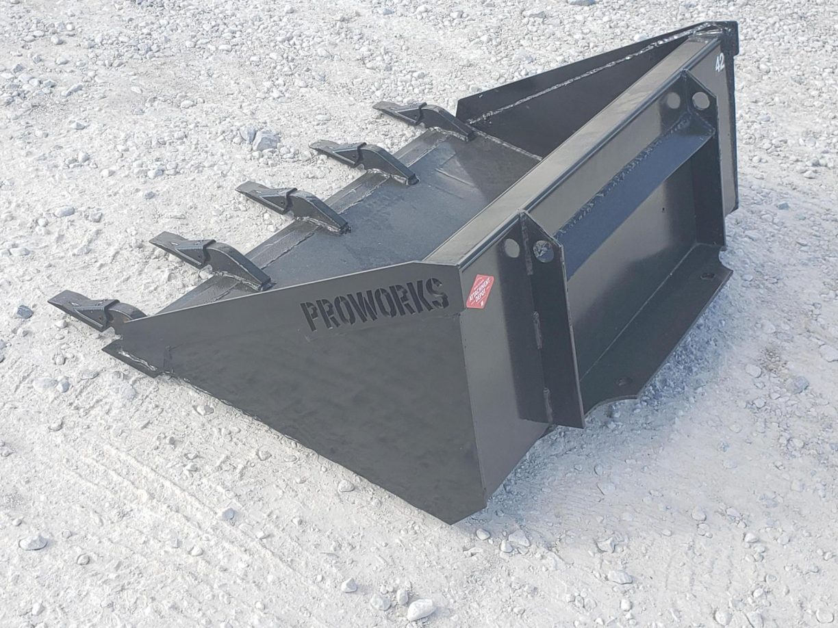 42″ Low Profile Tooth Bucket Fits Mini Skid Steer Skid Steer