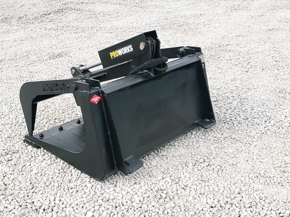 42″ Heavy Duty Smooth Bucket Grapple Attachment Fits Mini Skid Steer