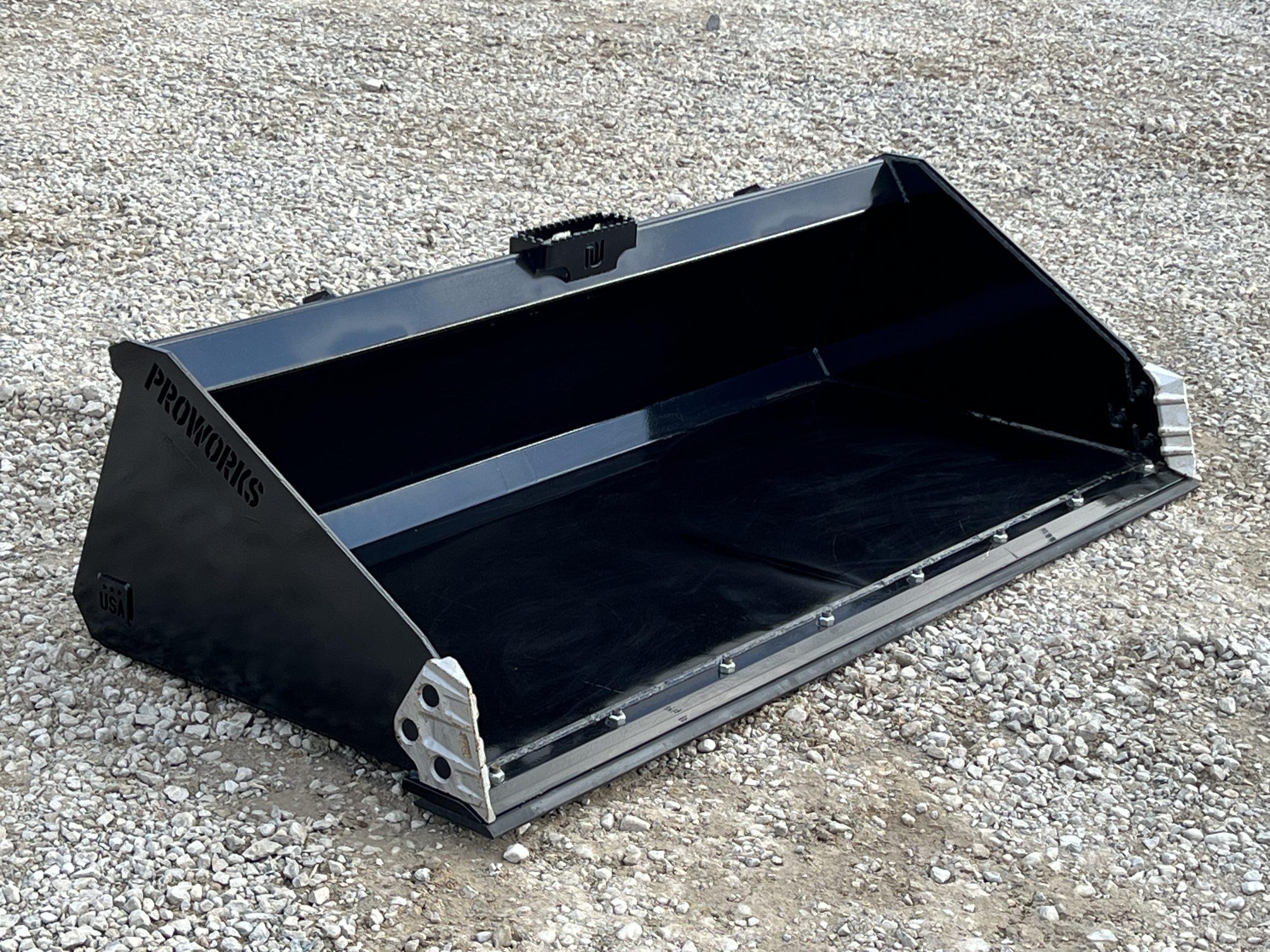 80" Severe Duty Low Profile Smooth Bucket with Bolt on Edge and Side Cutters Attachment Fits Skid Steer