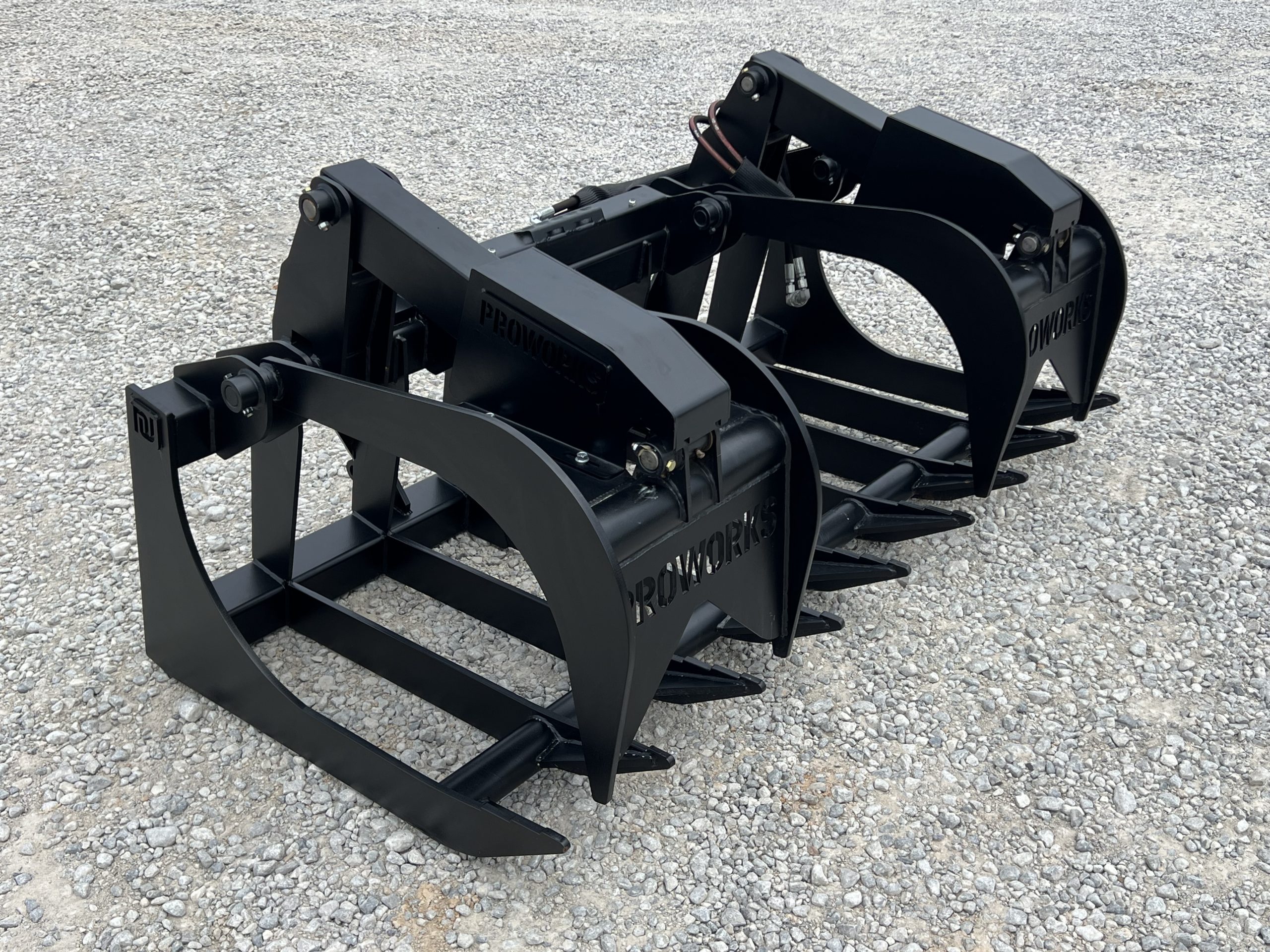 72" Heavy Duty Dual Cylinder Root Bucket Grapple Attachment Fits Euro Global Quicke Loader - Image 4
