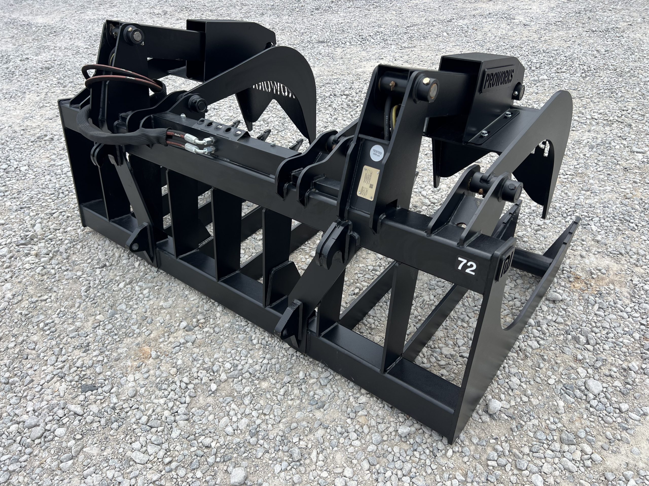 72" Heavy Duty Dual Cylinder Root Bucket Grapple Attachment Fits Euro Global Quicke Loader - Image 6