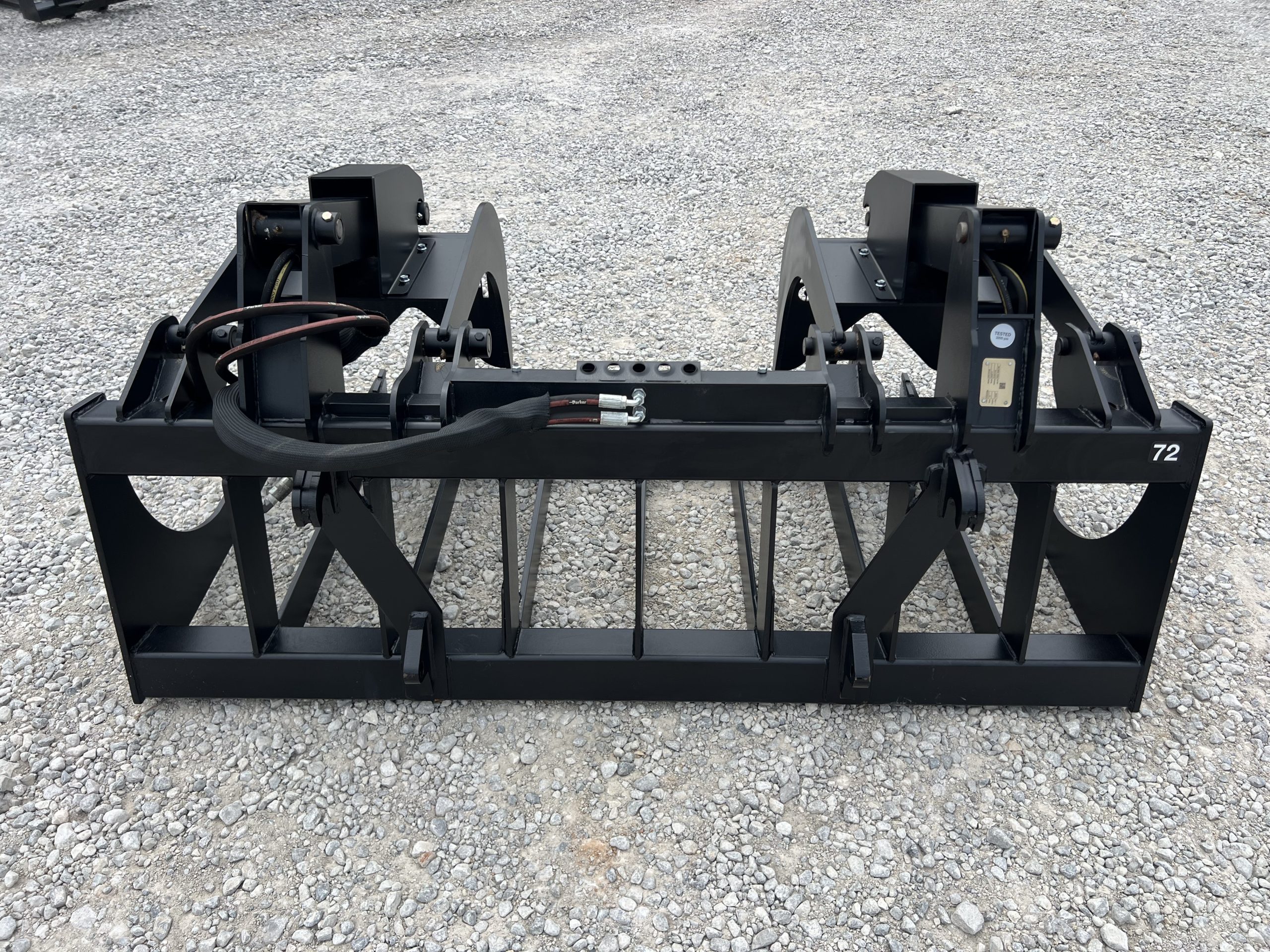 72" Heavy Duty Dual Cylinder Root Bucket Grapple Attachment Fits Euro Global Quicke Loader - Image 7