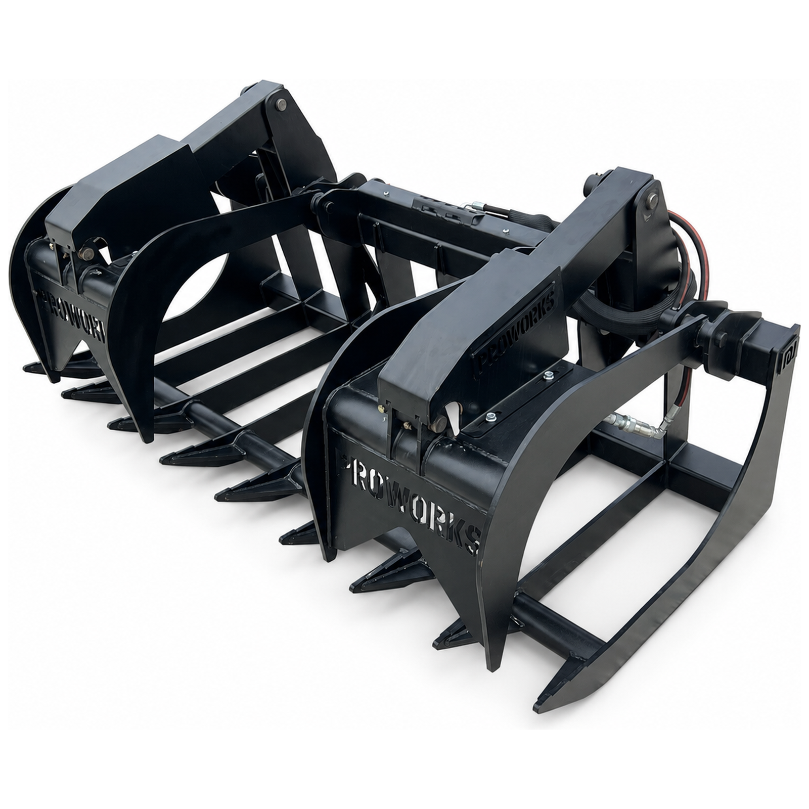 72" Heavy Duty Dual Cylinder Root Bucket Grapple Attachment Fits Euro Global Quicke Loader