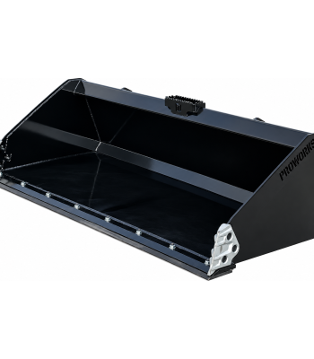 PROWORKS 80″ Heavy Duty Skid Steer Smooth Edge Bucket with Bolt-On Cutting Edge