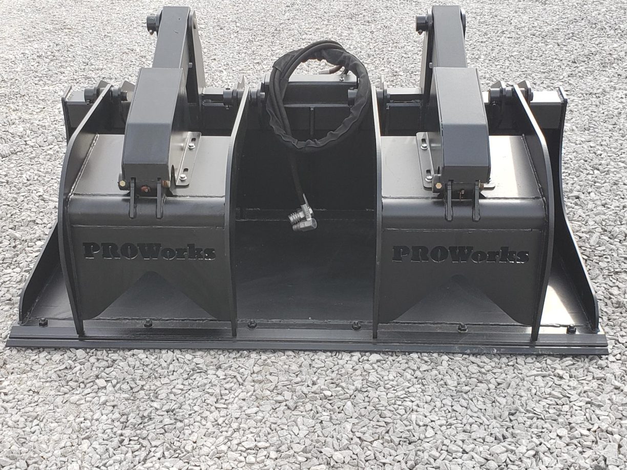 66″ Severe Duty Solid Bottom Bucket Grapple with BoltonEdge Fits Skid