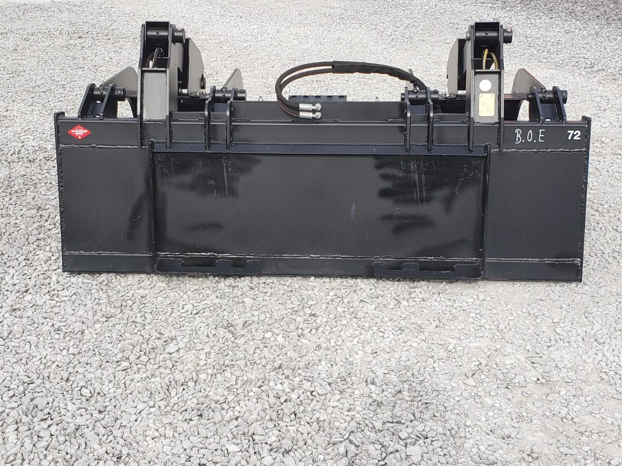 72″ Severe Duty Solid Bottom Bucket Grapple with BoltonEdge Fits Skid