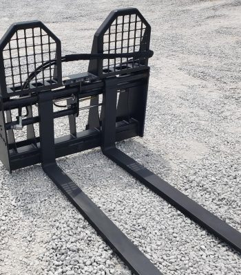 PRO Works Hydraulic Walkthrough Pallet Fork Set with 60" Blades Skid Steer Quick Attach Black PF9060