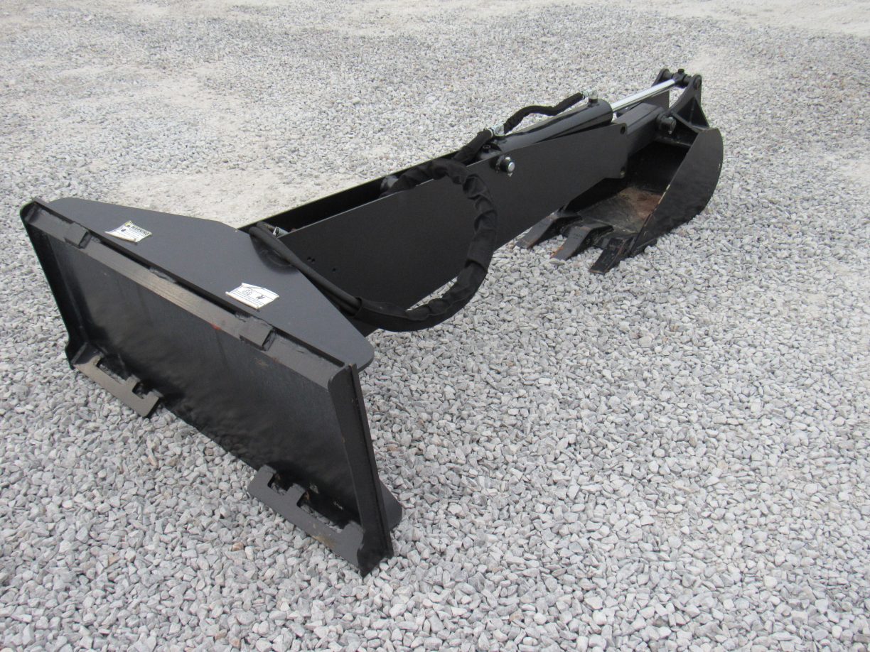 Stiff Arm Backhoe Attachment with 12″ Tooth Trench Bucket Fits Skid