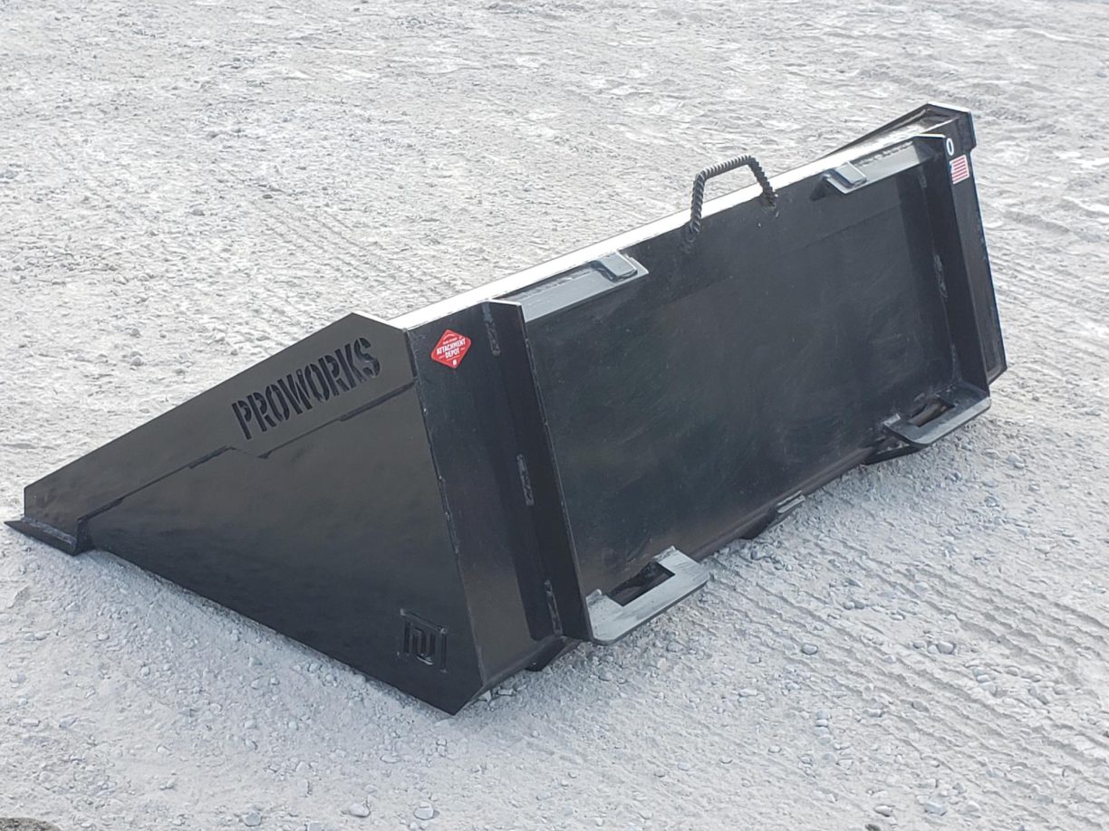 PROWORKS 60 Heavy Duty Low Profile Smooth Dirt Bucket Fits Skid Steer 