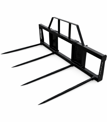 Quad Large Square Bale Hay Spear with Guard Attachment Fits Skid Steer Loader