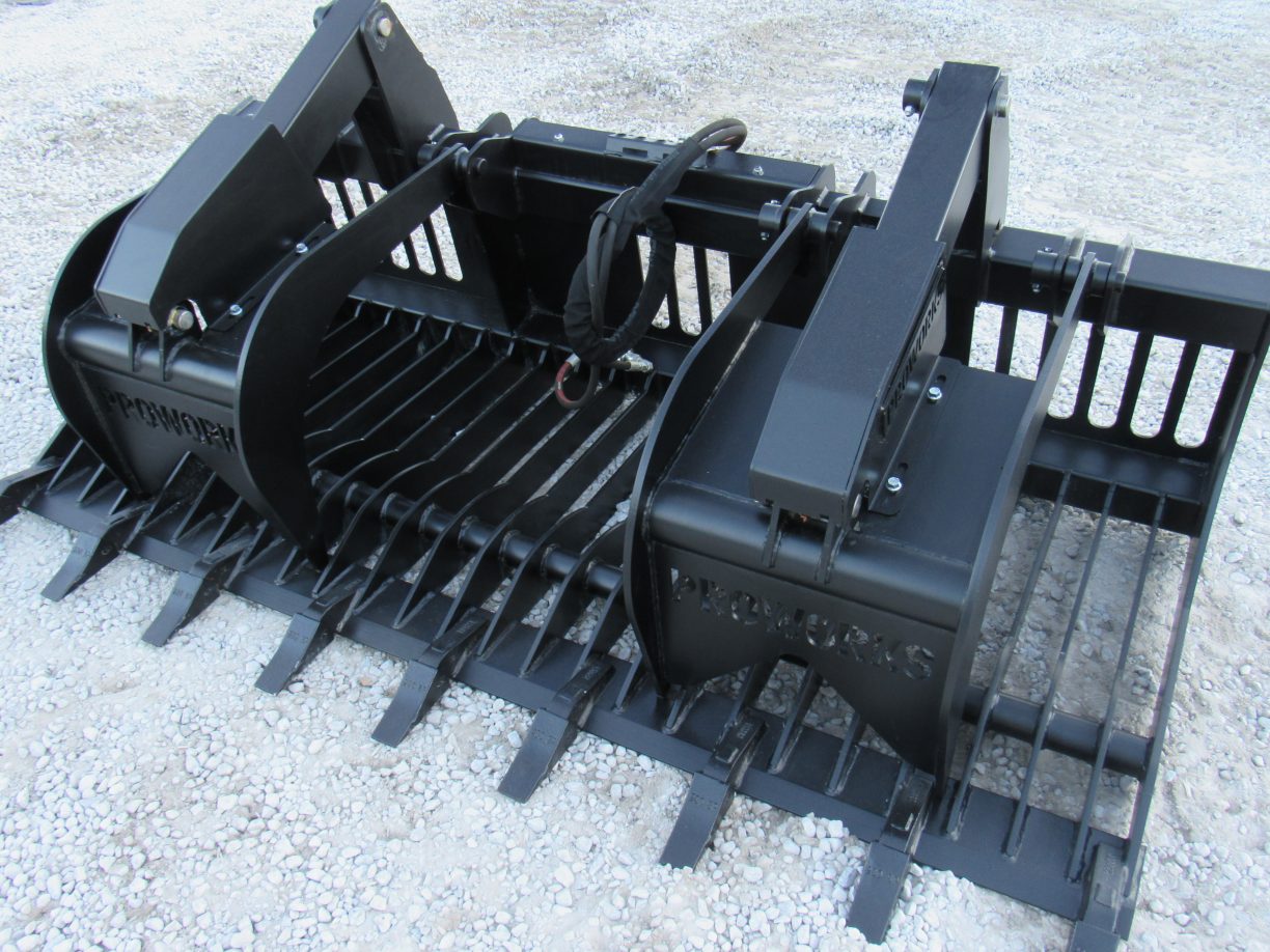 84″ Severe Duty Rock Bucket Grapple with Teeth Fits Euro Global Quicke